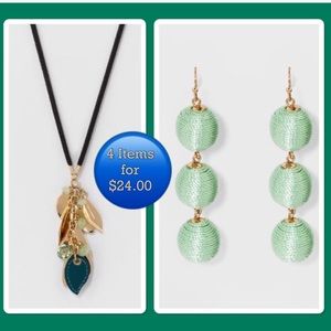 Leaf necklace and Ball Earrings set NWT